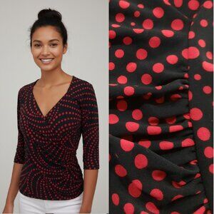 Vtg Y2K polka dot faux wrap shirt - George brand